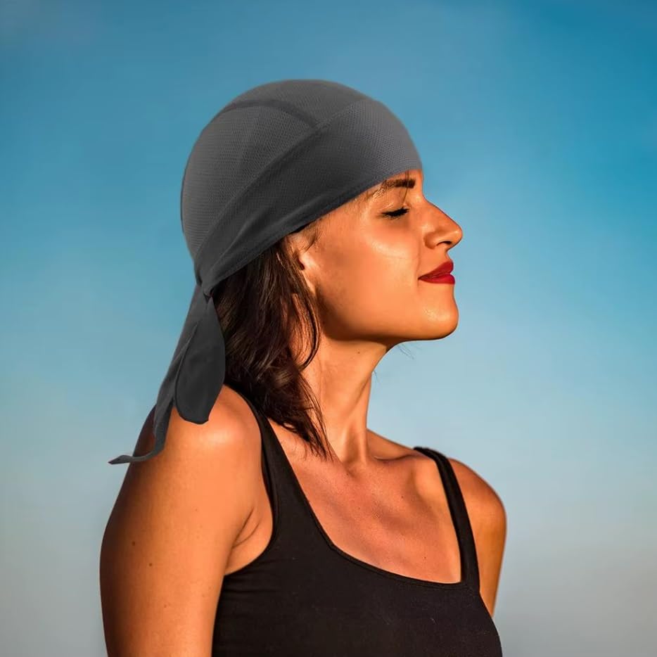 Do Rag Cycling Motorcycle Hat Durag Sports Headband Pirate Cap Bandana for Helmet Bike UV Protection — view 9