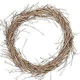 MACOSA VS72128125 Deko Kranz braun 25 cm Naturmaterialien Dekokranz Natur modern Osterkranz Tischdeko Türkranz Wandkranz Wanddekoration Osterdeko
