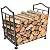 kingleder Foldable Firewood Rack, Collapsible Fireplace Wood Holder Indoor, Simple & Elegant & Sturdy Fire Wood Rack Outdoor for Christmas Patio Deck Fireplace Log Storage, Adjustable Pads