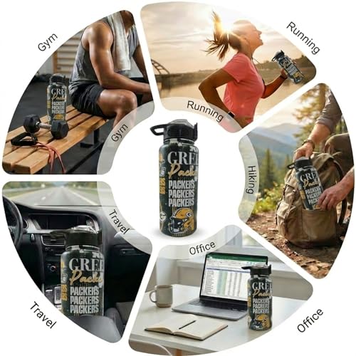 Proformance Home NFL Green Bay Packers ProPress Homefield Mashup 32oz Stainless Steel Water Bottle, Press Top Lid by Proformance Home - Used condition - Image 5