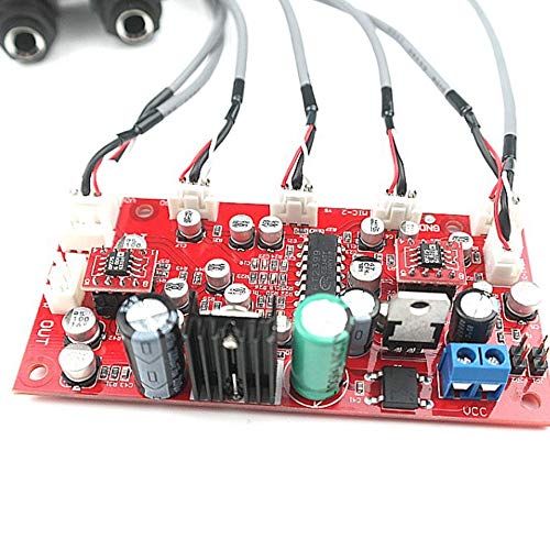 Lizusidtsy DC 12V 24V PT2399 Digital Microphone Audio Amplifier Board Karaoke Plate Reverb Preamplifier Reverberator OP275 Op Amp, Red, 516095 - Thumbnail 3