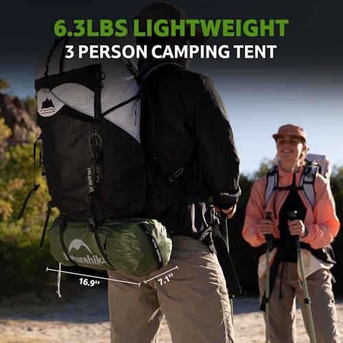 Image of Naturehike Bleik-A 2-3 Person Camping Tent, Waterproof Double Layer Lightweight Backpacking Tents for Camping