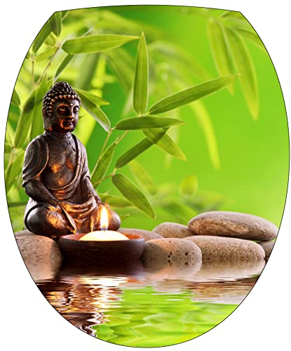 Stickers WC Bouddha Zen - Stickers autocollant abattant WC 35x42 cm - 2152