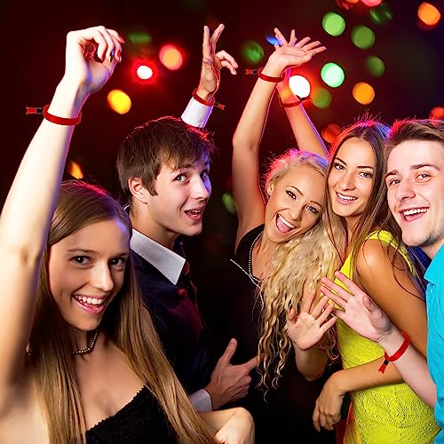 100 Pack Cloth Event Wristband,Color Wristbands Without Logo resistant, suitable for lightweight concert wrist strap for activities, parties (Color : Red)