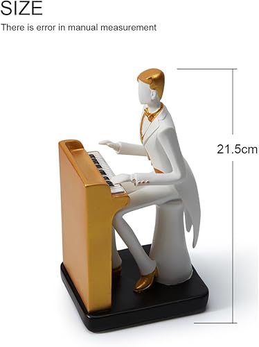 Miniatura 5 de HAUCOZE Estatua de decoración de música, músico, Figuirne, piano, escultura, regalos, artes caseras, poliresina, 8.5 pulgadas