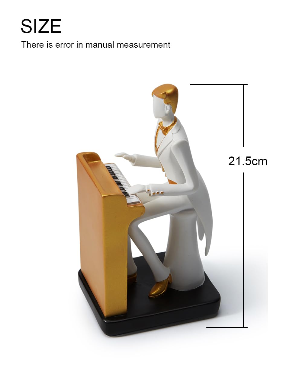 HAUCOZE Adorno Musical Estatua de Músico Escultura Piano Figura Modern Decoración Arte Hogar Regalo para Salón Comedor Oficina 22cm