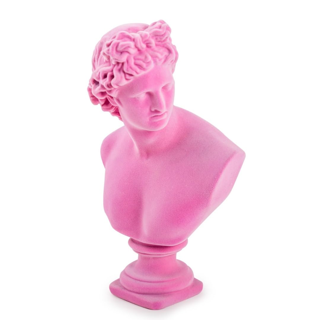 Brown and Ginger Flocked Apollo Bust (Pink)