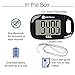 CS1 Easy Pedometer for Walking | Step Counter with Large Display and Lanyard (Black)