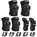 Soudittur Set di Protezioni per Bambini Ginocchiere Gomitiere Polsiera 6 in 1 Protettive con Cinghia Regolabile per Bicicletta, Pattinaggio, Scooter, Skateboard, Roller Blading (S (3-4 Anni), Nero)