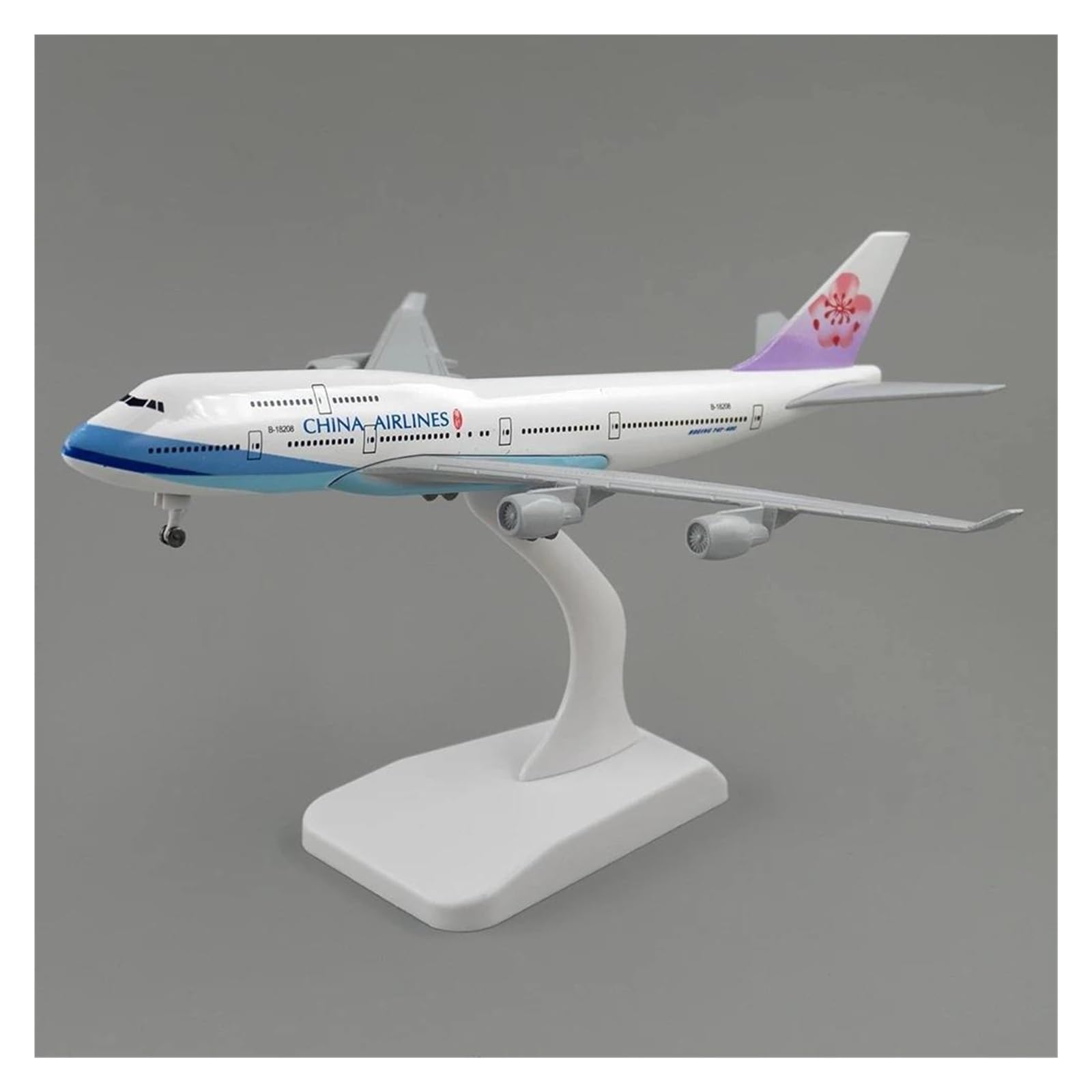 Odlewane zabawki samolotowe 20 cm dla linii lotniczych Boeing B747 z podwoziem Tajwan stopowy model samolotu stojak Diecast samolot z kołami zabawki do zbierania i wyświetlania
