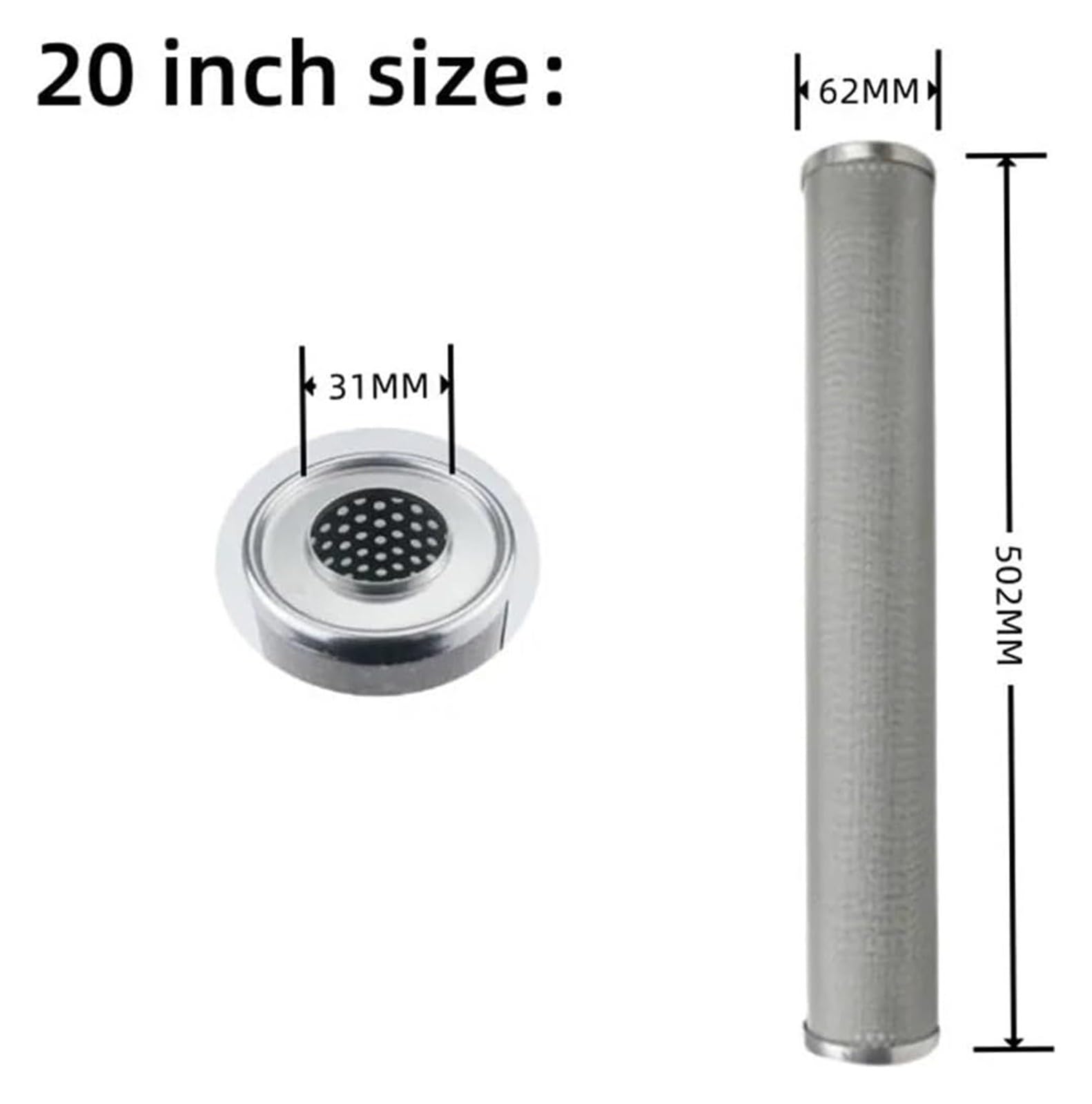 20-Zoll-Edelstahl-Wasserfilter, wiederverwendbarer waschbarer