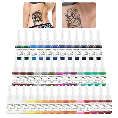 Tatooine Tattoo Ink Set Complete 40 Colors Pigment Kit Tattoo Supply for Tattoo Kit 5ml Each Bottle