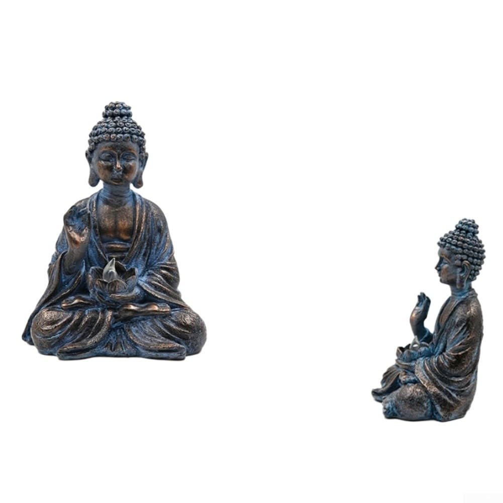 Statua dipinta a mano del Buddha della resina alimentata solare per all'aperto per zen