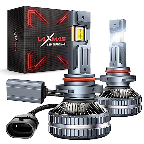 Laxmas Brightest 9005/HB3 LED Headlight Bulbs, 42000LM 160W 1100% Ultra Brightness 6500K Cool White, 9005 LED Light Bulbs for Car, Halogen Replacement Plug and Play, Pack of 2 Laxmas Brightest 9005/HB3 LED Headlight Bulbs, 42000LM 160W 1100% Ultra Brightness 6500K Cool White, 9005 LED Light Bulbs for Car, Halogen Replacement Plug and Play, Pack of 2