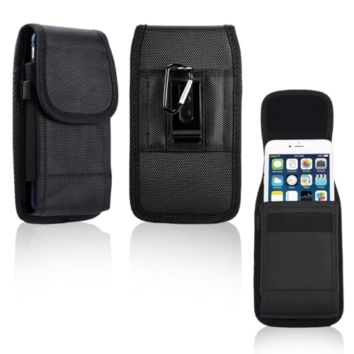 COYUN Funda Cinturón Móvil con mosquetón Clip, Nailon Bolsa Cintura con Presilla para Cinturón,Porta Movil Cinturon con Cinturón EDC, Adecuado para Deportes al Aire Libre y Trabajo (Negro)