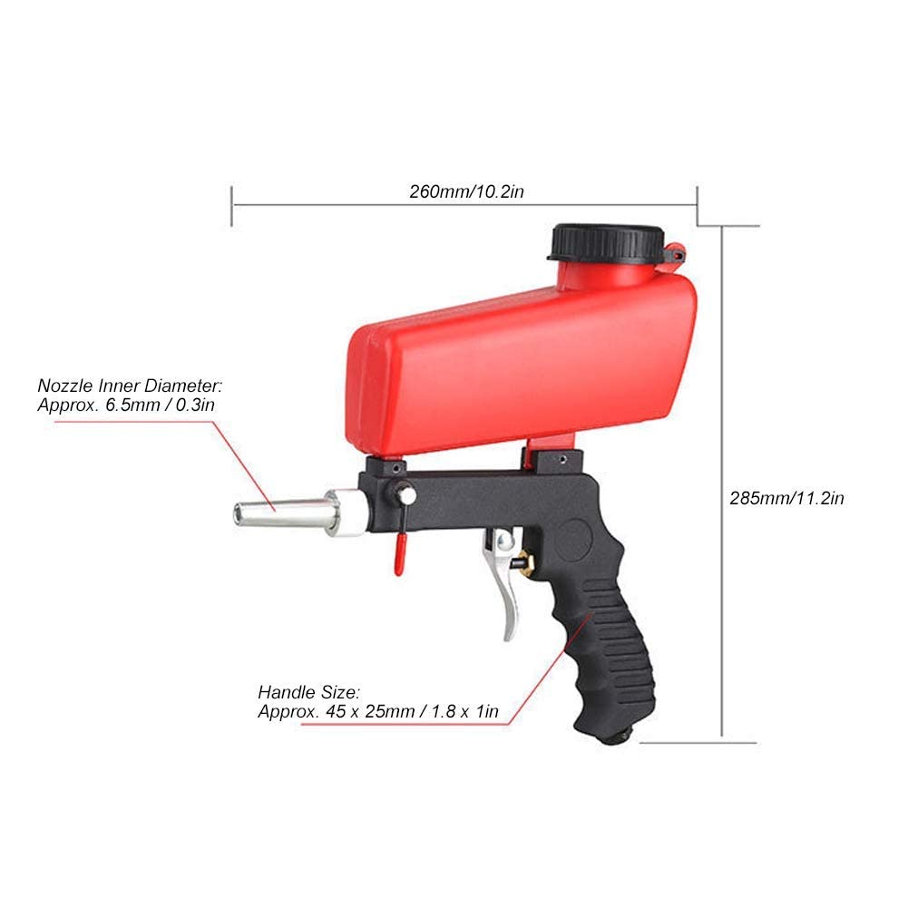 Sableuse Pistolet de Sablage Pneumatique 90PSI Petite Machine de Sablage Portative pour le Polissage Sablage et L'élimination la Rouille du Métal