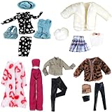 Doll Clothes, 5 Outfits Winter Dresses Pants Bag Hat for 11.5 inches Dolls Accessories Random Style