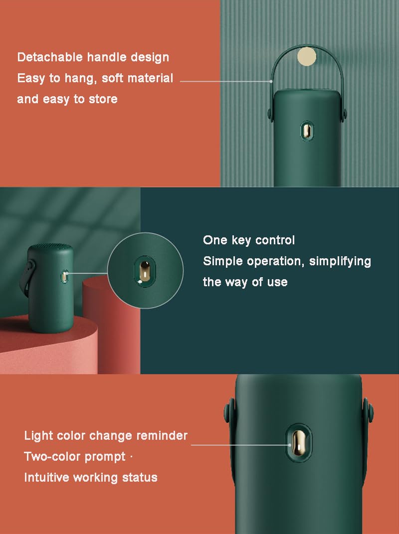 Draagbare droger, sneldrogende draagbare droger met kap, thermostaat, automatische uitschakeltimer, compacte reisdroger voor campers en appartementen (green B