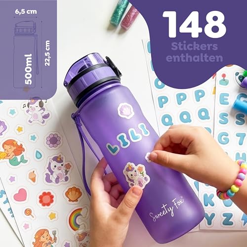 Sweety Fox - Kinder-Trinkflasche Kohlensäure Geeignet 500ml - Lila – Ansicht 2