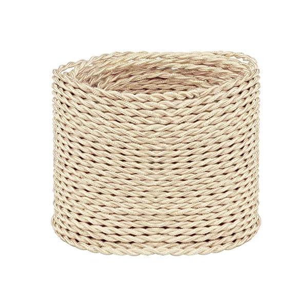 32.8ft Twisted Cloth Covered Wire, Beige 18/2 Cloth Covered Electrical