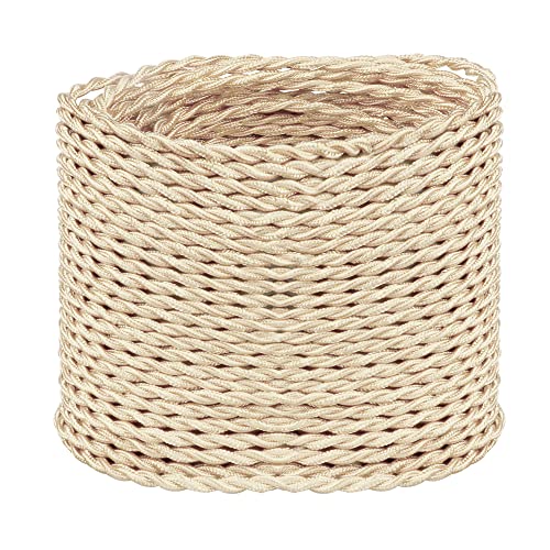 Cable eléctrico de 3 núcleos flexible y trenzado Helunsi beige de 10 metros