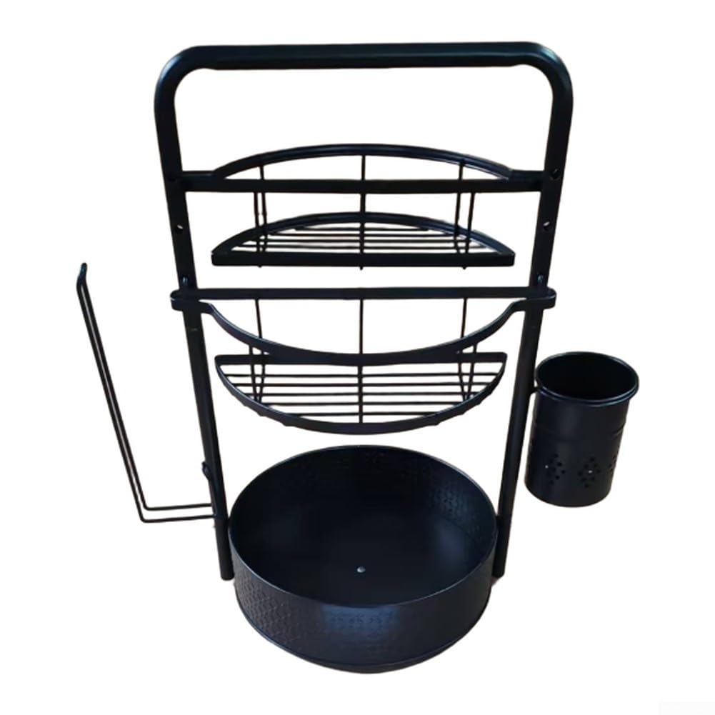 Organizzatore Spezie Acciaio Nero Antiscivolo Compatto(Black Small)