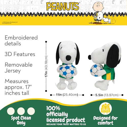 Image of Peanuts Snoopy Soccer Plush Cuddle Pillow Buddy, Kids Bedding Super Soft Sports Pillow, 17 inch Tall, 2026 World Soccer Tournament (Officially Licensed Product) by Franco Collectibles