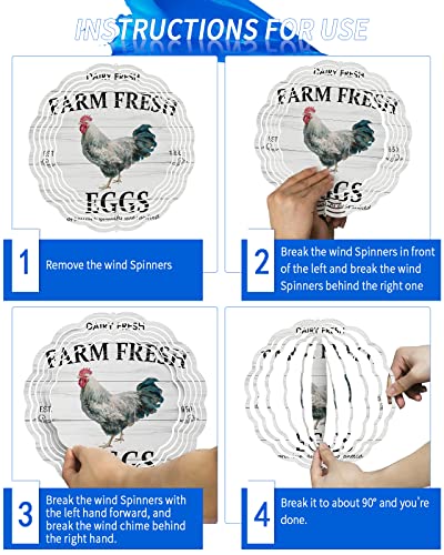Wind Spinners For Yard And Garden Farm Rooster Retro Wood Grain Wind Spinner Stainless Steel 3D Hanging Garden Decoration Crafts Ornaments For Outdoor,8 Inch Wind Sculpture Spinners #TOP5