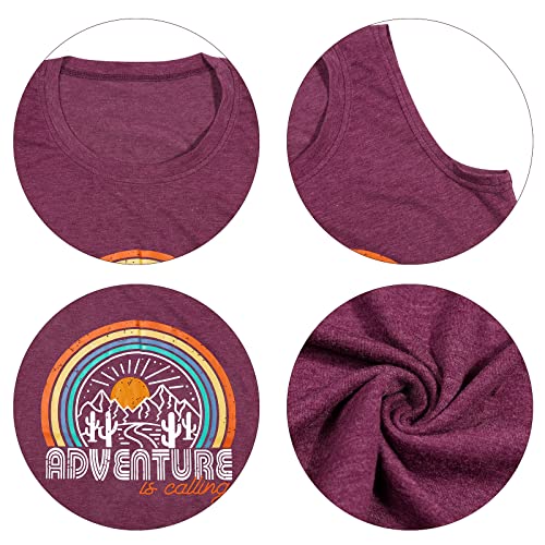 Mousya Mountain Tank Tops For Women Hiking Camping Graphic Athletic Tee Adventure Is Calling Tank Top Purple #TOP5