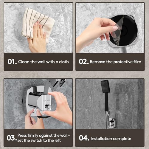 FERCOSEN 360° Swivel Shower Head Holder with Suction Cup | 10kg Load Capacity, Tool-Free Installation in Seconds | Removable and Rust-Resistant Shower Bracket with Storage Hook | Black by FERCOSEN - Used condition - Image 8