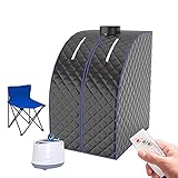 AnMoreH Portable Steam Sauna Spa, 2L Personal Therapeutic Sauna for Relaxation Home Sauna Spa Tent with Remote Control, Foldable Chair, Timer