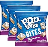 Pop-Tarts Bites Frosted Cinnamon Roll, 1.4 oz (Pack of 3) with By The Cup Bag Clip