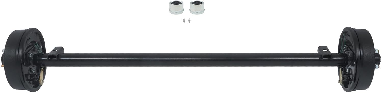 3500lbs Capacity Trailer Electric Brake Axle 5 Lug-4.5 inch Trailer Axle 61 inch Hub Face 46 inch Spring Center