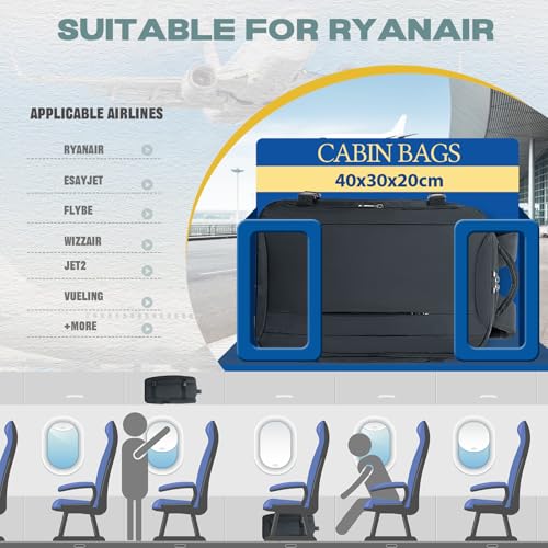 Miniatura 2 de Vmikiv Mochila Viaje Cabina Avion 40x20x25 Para Ryanair Mochila De Viaje Pequeña Bolsa De Viaje Equipaje De Mano Mochilas Maletas De Viaje Cabina Con Bolsillo Antirrobo
