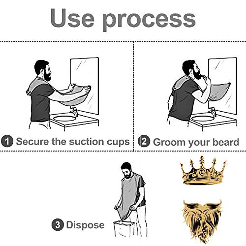 image for HOMEJOY Beard Apron Bib Hair Clippings Catcher With Beard Shaping Tool