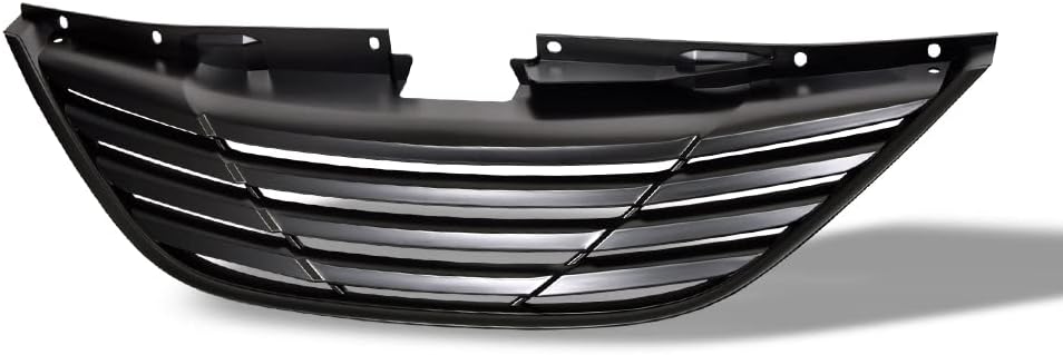 7422447866880 Compatible With 2010-2013 Hyundai Sonata Matte Black Horizontal Front Bumper Grill Grille Matte Black Horizontal Style
