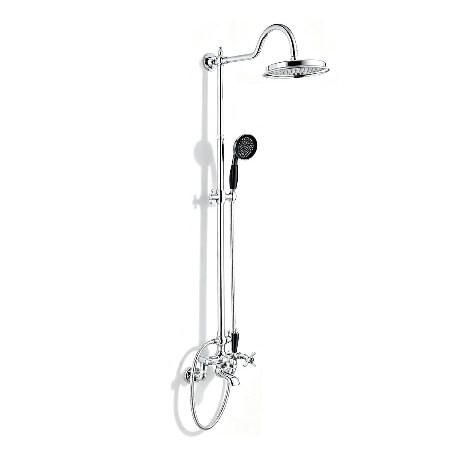 Colona Doccia da Muro Esterno '' Maniglia a Croce '' Design Europeo Cromato