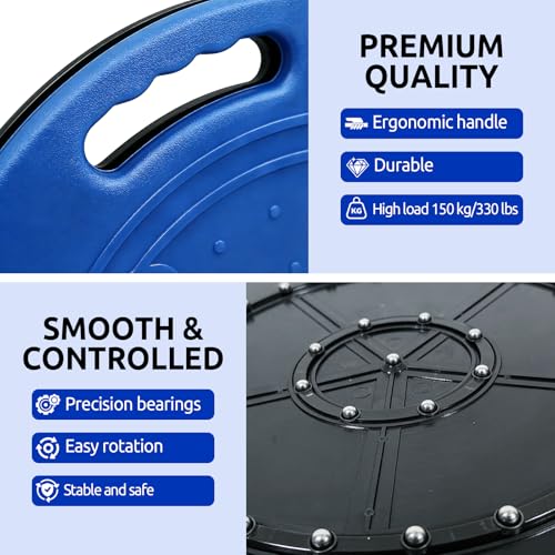 Drehscheibe Umsetzhilfe, Tragbare Anti-Rutsch Transfer Disc Mit Doppelter Struktur, ABS+Engineering Kunststoff, Wasserfest, Mit Handgriff,150 Kg, Der Häuslichen Pflege Mobility Aid Transfer Disc(Blue)