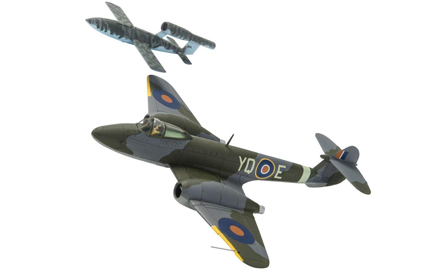 Corgi AA27403 Gloster Meteor F.1 EE216/YQ-E T.D. Dixie Dean RAF No.616 Squadron und Fieseler F-103 V-2,5 cm Doodlebug Modell 4. August 1944