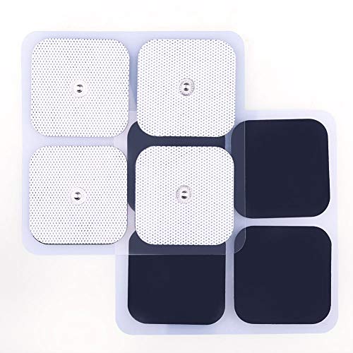 TENS Unit Pads, 40 Pcs 2x2 Snap Electrodes, Reusable Tens Pads Replacement for EMS Muscle Stimulator, Using 3.5mm Snap Connector