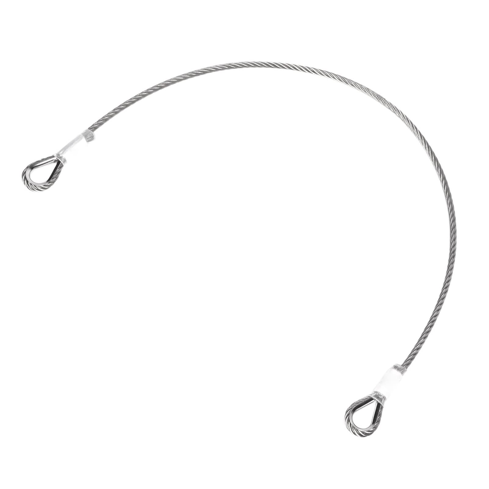 Cable de Acero de Seguridad, Cable de Cuerda de Acero de 1 M, 3,28 Pies y 8 Mm, de Carga Resistente Al Desgaste de 2500 Kg, de Doble Bucle, Ideal para Bicicletas, Motocicletas, Escalada,