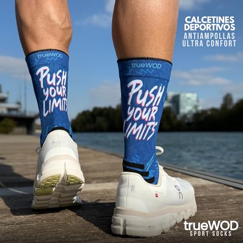 trueWOD Calcetines Running Hombre Mujer Crossfit Ciclismo Trail Running Padel Correr Calcetines Deporte Divertidos Antiampollas Sin Costuras Compresion Transpirables Ligeros Resistentes - imagen 2