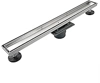 Vista 16 de Neodrain Drenaje de ducha lineal de 32 pulgadas con rejilla de inserción de azulejos, desagüe de suelo de ducha rectangular de acero inoxidable