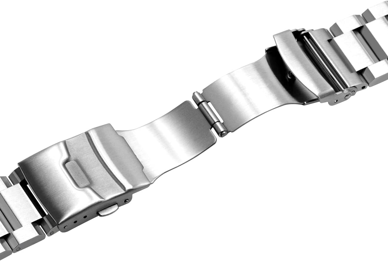 Juntan 18mm 20mm 21mm 22mm 24mm 26mm Classic Stainless Steel Watch Band Silver Black Grey Blue Gold Brushed Metal Watch Strap for Women Men Watch Replacement Band Double Buckle