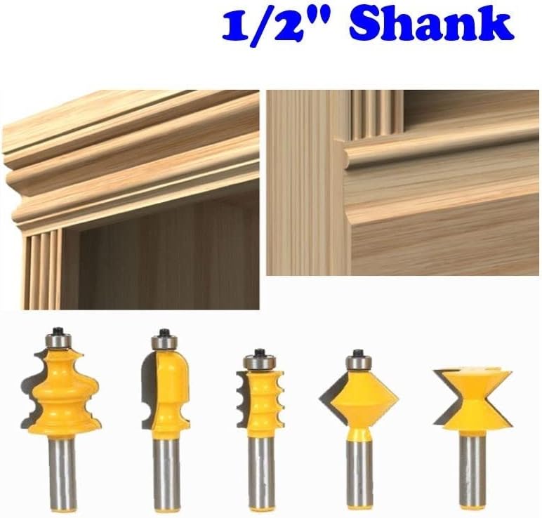 5pcs/set diy本棚モールディングエッジバンディング木工ツールルータービットテーブルエッジビット CNCドアナイフの木材加工