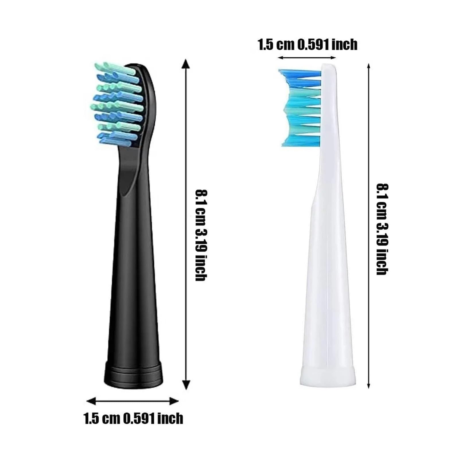 Compatible con cabezales de cepillo repuesto KVIFO 3 a 10 Uds., Compatible Seago for cabezal dientes, recambio cerdas, limpieza dental(10 pcs black)