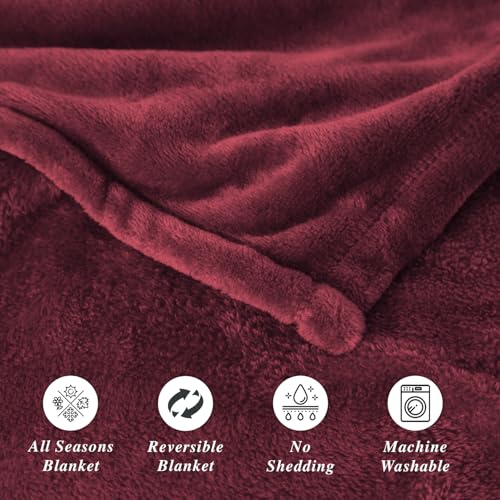 Image of Cloth Fusion Nimbus 280 GSM Fleece Blanket, Maroon Red, Single 58x86 inches | Double-Brushed Both Sides, Anti-Pilling Weave, Colour-Lock Dye, Reinforced Stitching, Machine Washable