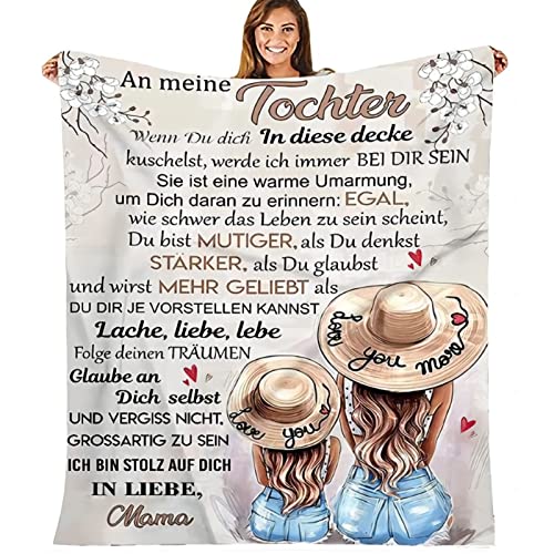 ACCZ Decke für Tochter von Mama - Kuscheldecke als Geschenk für...