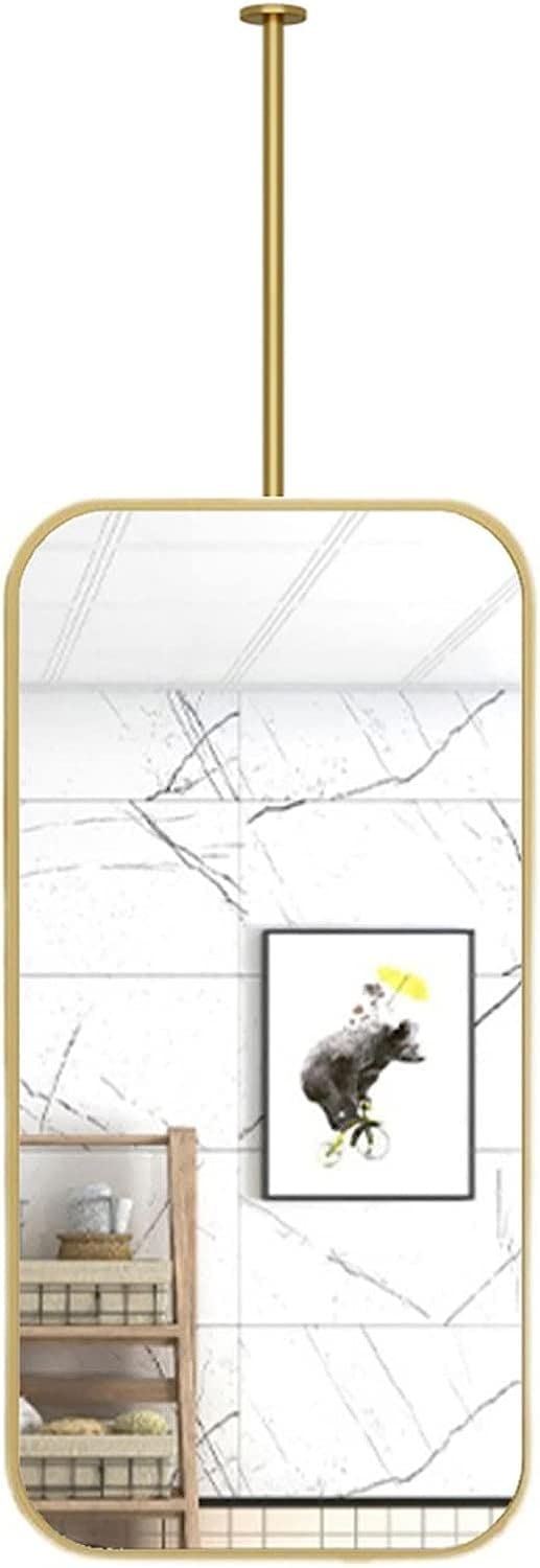 Miroir rectangulaire à suspendre doré 40x60 cm pour salon