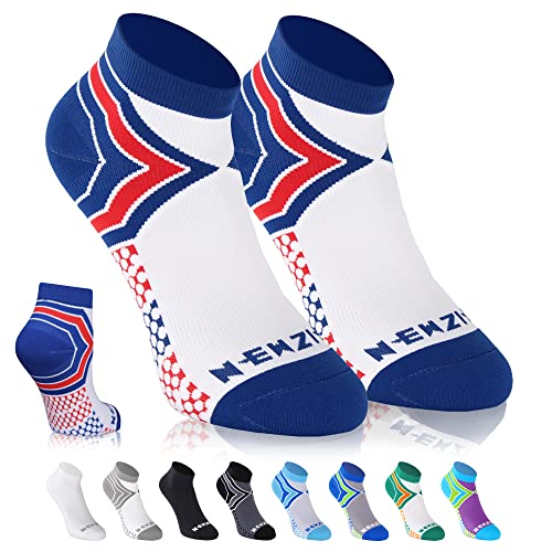 Image of NEWZILL Ankle Compression Socks for Men & Women, Cushioned Low Cut Compression Running Socks with Ankle Support